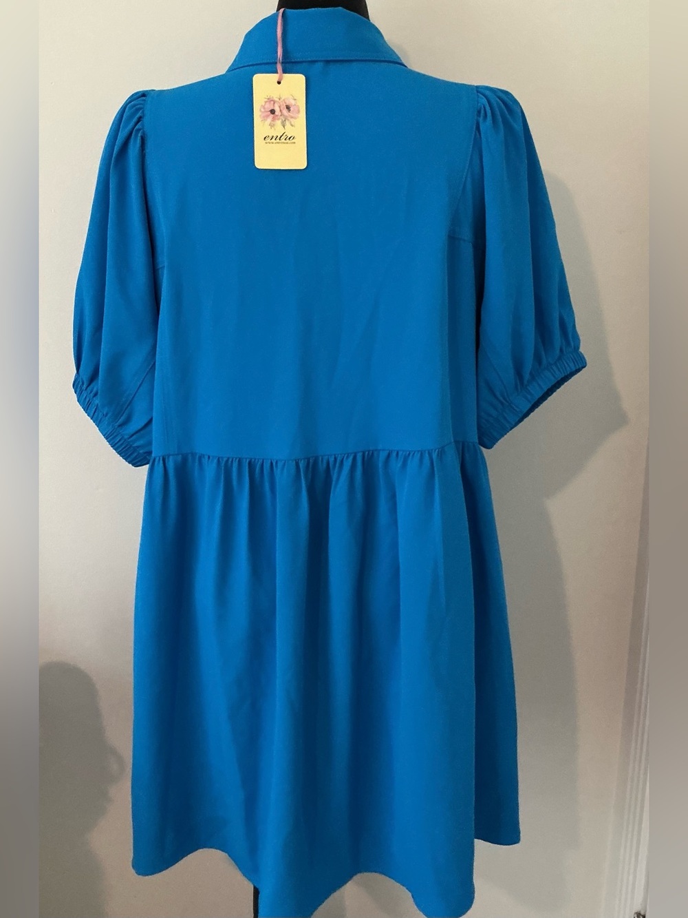 NWT Entro Button-Front Dress in Bright Blue size XL - Picture 8 of 14